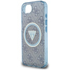 Guess IML Metal Glitter 4G Circle Triangle MagSafe - Etui do iPhone 16e (niebieski) (GUHMPSE4HG4PRTGB)