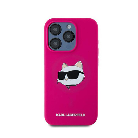 Karl Lagerfeld Silicone Choupette Head MagSafe - Etui iPhone 15 Pro (różowy) (KLHMP15LSCHPPLF)