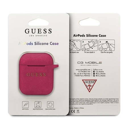 Guess Silicone Case - Etui AirPods (Fuchsia) (GUACCSILGLFU)