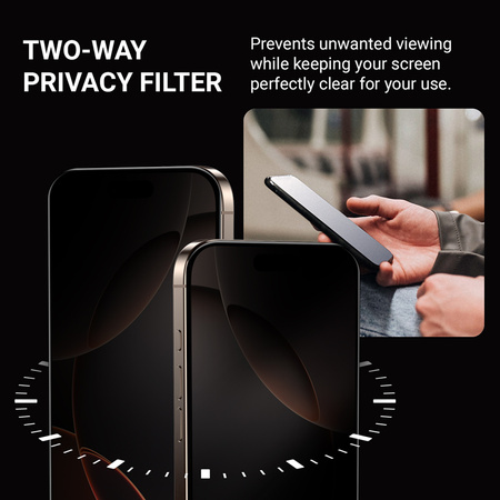 Crong Privacy 3D Armour Glass - Hartowane szkło prywatyzujące iPhone 16e / iPhone 14 / iPhone 13 / iPhone 13 Pro (CRGP3DAGIP14)