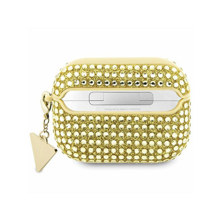Guess Rhinestone Triangle Charm - Etui AirPods Pro (złoty) (GUAPHDGTPD)