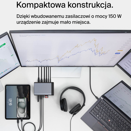 Belkin Stacja dokująca USB-C 11w1, GaN PD 150W, HDMI 8K (INC020KQSGY)