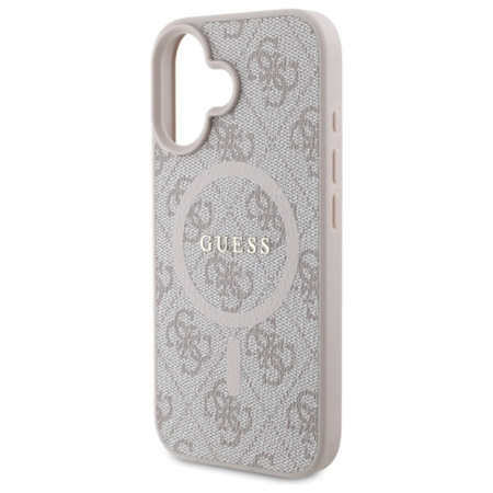 Guess 4G Ring Classic Logo MagSafe - Etui iPhone 16 (różowy) (GUHMP16SG4GFRP)
