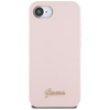 Guess Silicone Script Metal Logo MagSafe - Etui do iPhone 16e (różowy) (GUHMPSE4SMBSLP)