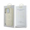 Guess Saffiano Peony Classic Logo MagSafe - Etui iPhone 16 Pro (złoty) (GUHMP16LPSAPSMED)