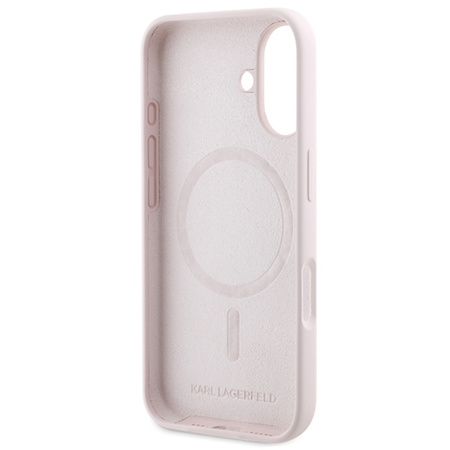 Karl Lagerfeld Silicone Karl & Choupette Ring MagSafe - Etui iPhone 16 Plus (różowy) (KLHMP16MSCMKCRHP)