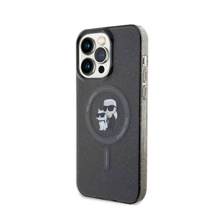 Karl Lagerfeld Karl & Choupette Glitter Magsafe - Etui iPhone 15 Pro Max (czarny) (KLHMP15XHGKCNOK)