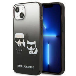 Karl Lagerfeld Gradient Ikonik Karl & Choupette - Etui iPhone 13  mini (czarny) (KLHCP13STGKCK)