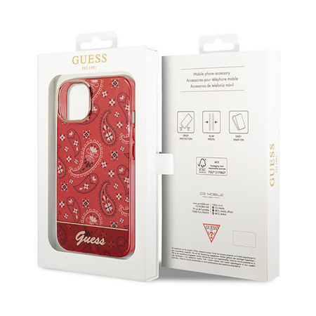 Guess Bandana Paisley - Etui iPhone 14 Plus (czerwony) (GUHCP14MHGBNHR)