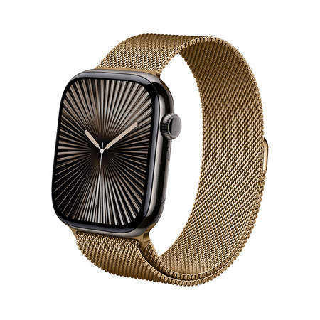 Crong Milano Steel - Pasek ze stali nierdzewnej do Apple Watch 44/45/46/49 mm (różowe złoto) (CRG44MSTRSP)