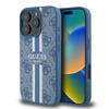 Guess 4G Printed Stripes MagSafe - Etui iPhone 16 Pro (niebieski) (GUHMP16LP4RPSB)