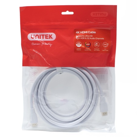 Unitek Kabel HDMI 2.0 4K biały 1,5m (C11090AWH03-1.5M)