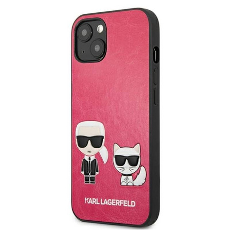 Karl Lagerfeld PU Leather Karl & Choupette Embossed - Etui iPhone 13 Mini (fuksja) (KLHCP13SPCUSKCP)