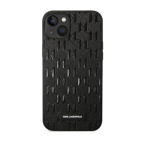 Karl Lagerfeld Saffiano Mono Metal Logo - Etui iPhone 14 Plus (czarny) (KLHCP14MSAKLHPK)