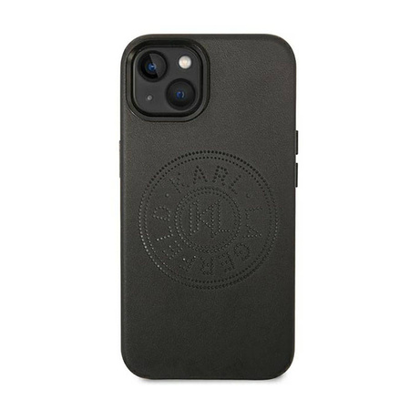 Karl Lagerfeld Leather Perforated Logo Case - Etui iPhone 14 Plus (czarny) (KLHCP14MFWHK)