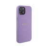 Guess Saffiano MagSafe - Etui iPhone 15 (fioletowy) (GUHMP15SPSAHMCU)