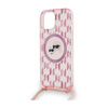 Karl Lagerfeld IML Crossbody Monogram Karl & Choupette Head MagSafe - Etui iPhone 15 / 14 / 13 (różowy) (KLHMP15SHCKCKLCP)