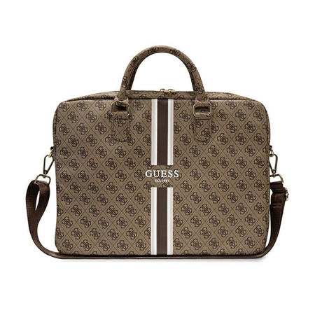 Guess 4G Printed Stripes Computer Bag - Torba na notebooka 16” (Brązowy) (GUCB15P4RPSW)