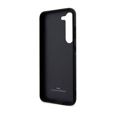 BMW Leather Textured & Stripe - Etui Samsung Galaxy S23 (czarny) (BMHCS23S22RDPK)