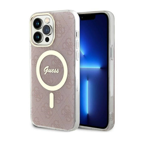 Guess 4G MagSafe - Etui iPhone 14 Pro Max (Różowy) (GUHMP14XH4STP)