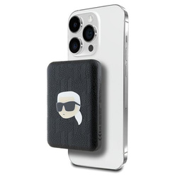 Karl Lagerfeld Karl Head Pin MagSafe - Power Bank indukcyjny 5000 mAh 15W (czarny) (KLPB5FPGKSKIHK)
