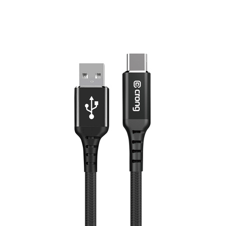 Crong Armor Link - Kabel 60W PD 3A USB-A do USB-C 25cm (czarny) (CRG-AL025USAC-BLK)