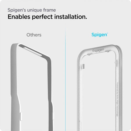 Spigen Alm Glass FC - Szkło hartowane do iPhone 16e / iPhone 14 / iPhone 13 / iPhone 13 Pro (Czarna ramka) (AGL03725)