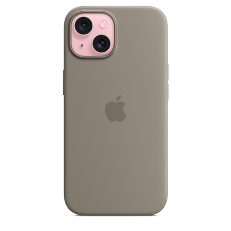 Apple Silicone Case - Silikonowe etui z MagSafe do iPhone 15 (popielaty brąz) (MXPG3ZM/A)