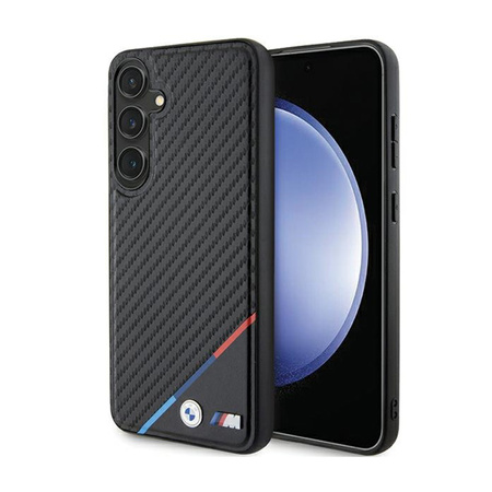 BMW Carbon Tricolor Line MagSafe - Etui Samsung Galaxy S24 (czarny) (BMHMS24S23PUDTK)