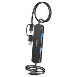 Unitek KVM Hub 10 Gbps – przełączanie między 2 hostami, 3×USB-A (U1344ABK01)