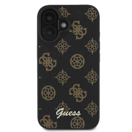 Guess Peony Script MagSafe - Etui iPhone 16 Plus (czarny) (GUHMP16MPGPYSK)