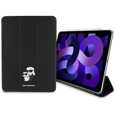 Karl Lagerfeld Book Cover Saffiano Magnetic Karl & Choupette - Etui iPad Air 11” M3 (2025) / iPad Air 11” M2 (2024) (czarny) (KLFC11RM24SAKCK)