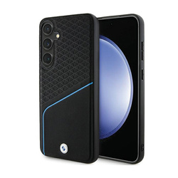 BMW Signature Leather Textured & Line MagSafe - Etui Samsung Galaxy S24+ (czarny) (BMHMS24M23RDCLK)