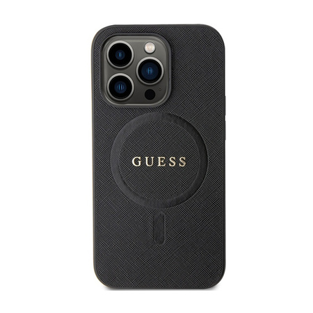 Guess Saffiano MagSafe - Etui iPhone 14 Pro Max (czarny) (GUHMP14XPSAHMCK)