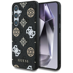 Guess 4G Printed Colored Peony Pattern MagSafe - Etui do Samsung Galaxy S25 (czarny) (GUHMS25SP4PWPK)