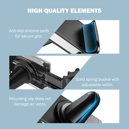 Crong Universal Smart Car Holder – Uniwersalny uchwyt samochodowy do telefonu 4"-6,5” (czarny) (CRG-CH2-BLK)