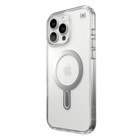 Speck Presidio Perfect-Clear ClickLock & MagSafe - Etui iPhone 16 Pro Max (Clear / Chrome Finish / Serene Silver) (150727-3199)
