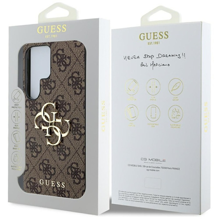 Guess Big 4G Logo Classic Logo - Etui do Samsung Galaxy S25 Ultra (brązowy) (GUHCS25L4GMGBR)