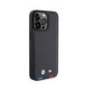 BMW Leather Hot Stamp Tricolor - Etui iPhone 15 Pro Max (czarny) (BMHCP15X22PTDK)