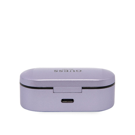 Guess True Wireless Earphones BT5.0 5H - Słuchawki TWS + etui ładujące (fioletowy) (GUTWST31EU)
