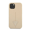 Guess Saffiano Triangle Logo Case – Etui iPhone 13 mini (beżowy) (GUHCP13SPSATLE)