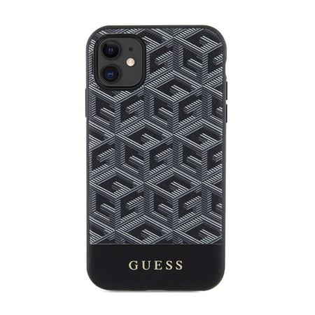 Guess GCube Stripes MagSafe - Etui iPhone 11 (Czarny) (GUHMN61HGCFSEK)