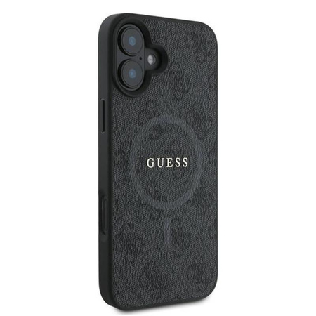 Guess 4G Ring Classic Logo MagSafe - Etui iPhone 16 Plus (czarny) (GUHMP16MG4GFRK)