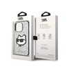 Karl Lagerfeld NFT Glitter Choupette Patch - Etui iPhone 14 Pro (srebrny) (KLHCP14LG2CPS)