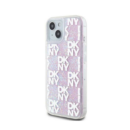 DKNY Liquid Glitter Multilogo - Etui iPhone 15 / 14 / 13 (różowy) (DKHCP15SLCPEPP)