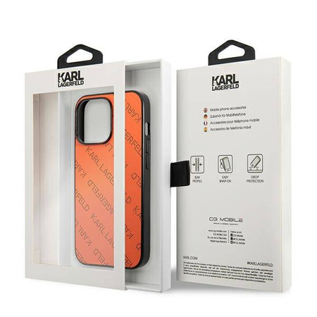 Karl Lagerfeld Perforated Allover - Etui iPhone 13 Pro Max (pomarańczowy) (KLHCP13XPTLO)