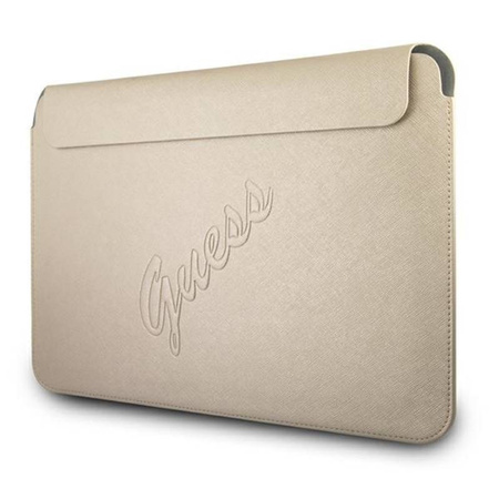 Guess Saffiano Script Computer Sleeve - Etui na notebooka 13" (złoty) (GUCS13PUSASLG)