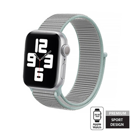 Crong Nylon - Pasek sportowy do Apple Watch 38/40/41/42 mm (Pastel Grey) (CRG-40NLB-PGR)