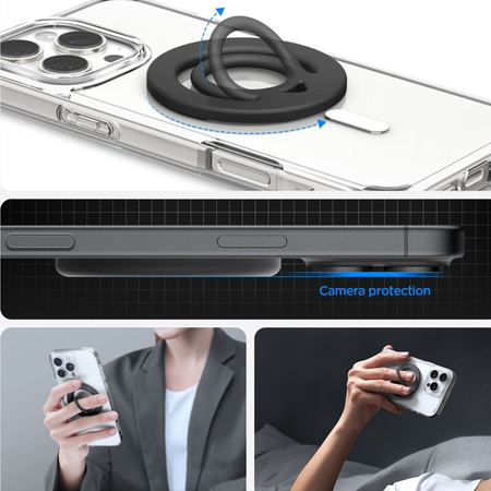 Spigen Dual Pop Mag MagSafe - Magnetyczny uchwyt na palec do telefonu (czarny) (AMP08886)
