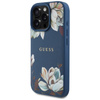 Guess Grained Printed Flower Pattern MagSafe - Etui do iPhone 16 Pro Max (niebieski) (GUHMP16XPGNMPLMB)